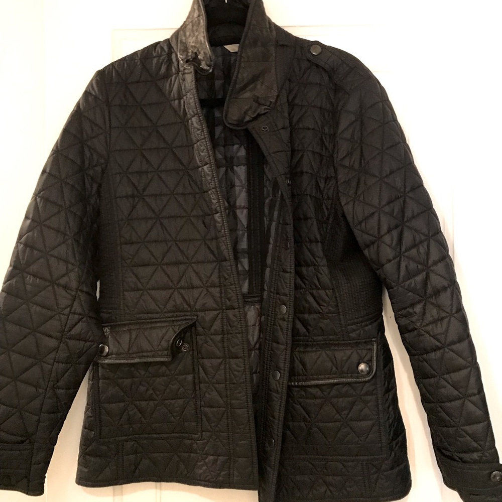 Burberry Quilted Jacket with Leather Accents